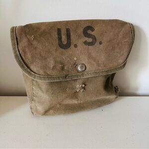Vintage Canvas Military Bag - Brown